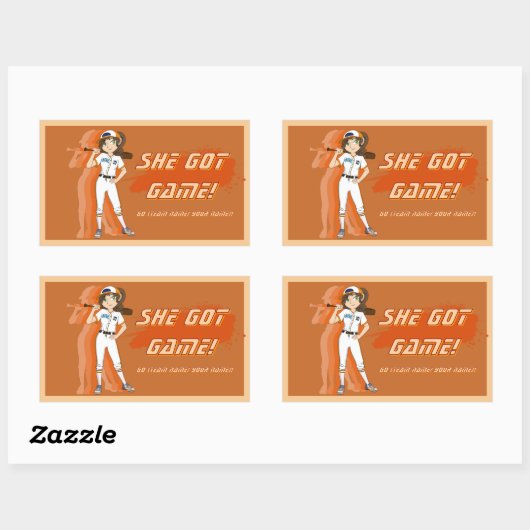 Custom Female Baseball Player Sticker (Vel)