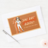 Custom Female Baseball Player Sticker (Envelop)