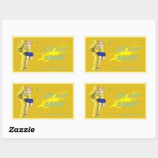 Custom Female Tennis Player Sticker (Vel)