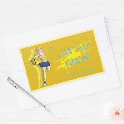 Custom Female Tennis Player Sticker (Envelop)