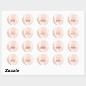 Custom Feminine Blush Pink Professional Boho Sun Ronde Sticker (Vel)