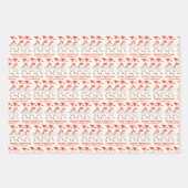 Custom Festive Christmas Ducks Family Name Inpakpapier Vel (Voorkant)