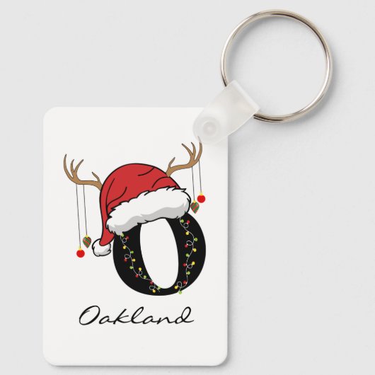 Custom Festive Christmas Keychain for Coworkers (Achterkant)