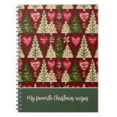 Custom Festive Knitted Style Pattern Recipe Notitieboek (Voorkant)