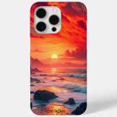 Custom Fiery Sunset Coastline – Ocean Cliffs Case-Mate iPhone Case (Achterkant)