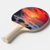 Custom Fiery Sunset Coastline – Ocean Cliffs Tafeltennisbatje (Voorkant Gekanteld)