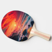 Custom Fiery Sunset Coastline – Ocean Cliffs Tafeltennisbatje (Zijkant)