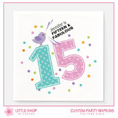 Custom Fifteen en Fabulous Roze Confetti Verjaarda Servet