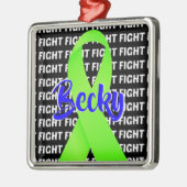 CUSTOM Fight Lymfoom Kanker Lime Groen Lint Metalen Ornament (Links)