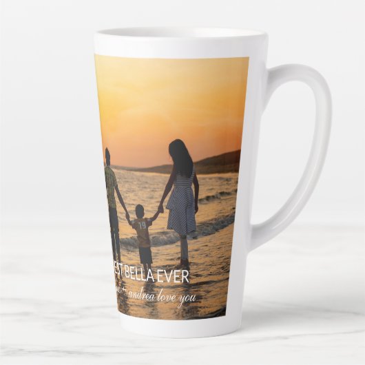 Custom Filmstrip Frames Photo Collage with Text Latte Mok (Rechts)