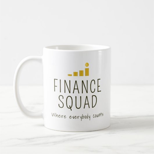 Custom Finance Squad gepersonaliseerd Koffiemok (Links)