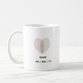 Custom Fingerprint Heart Wedding Anniversary  Koffiemok