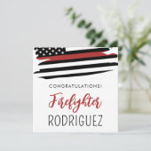 Custom Fire Academy Modern Brandweerman Afstuderen Kaart (Staand voorkant)