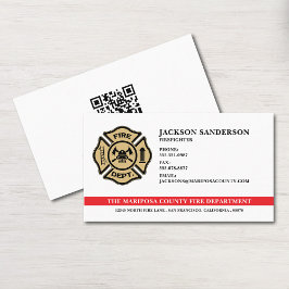 Custom Fire Department Firefighter QR Code Logo Visitekaartje