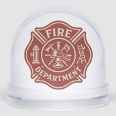 Custom Firefighter Snow Globe with Department Logo Sneeuwbol (Voorkant)