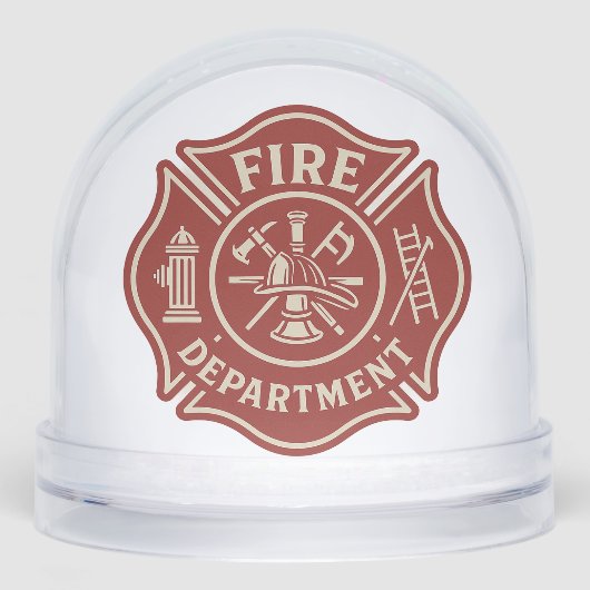 Custom Firefighter Snow Globe with Department Logo Sneeuwbol (Voorkant)