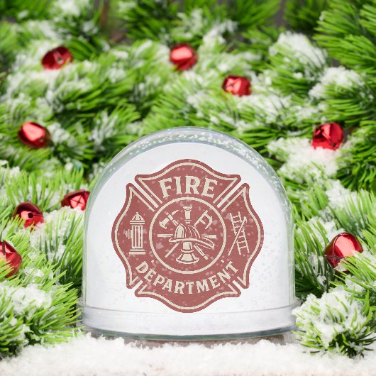 Custom Firefighter Snow Globe with Department Logo Sneeuwbol (Kerstmis)