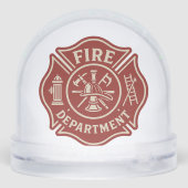 Custom Firefighter Snow Globe with Department Logo Sneeuwbol (Achterkant)