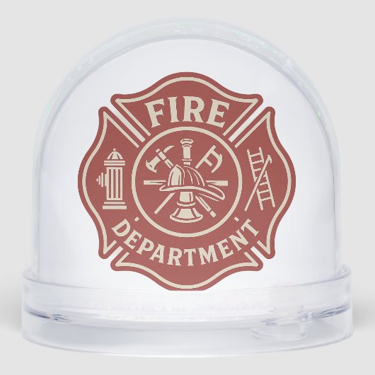 Custom Firefighter Snow Globe with Department Logo Sneeuwbol (Achterkant)