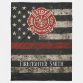 Custom Firefighter Thin Red Line Blanket Fleece Deken (Voorkant)