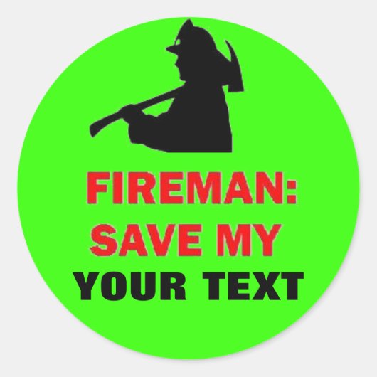 Custom Fireman Mijn opslaan Ronde Sticker (Voorkant)