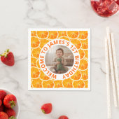 Custom First Birthday Paper Napkins with Photo Servet (Insitu)