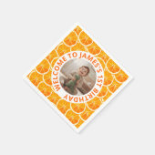Custom First Birthday Paper Napkins with Photo Servet (Hoek)