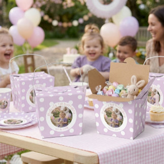 Custom First Birthday Photo Favor Box Bedankdoosjes