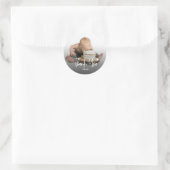 Custom First Birthday Photo Script Thank You Ronde Sticker (Tas)