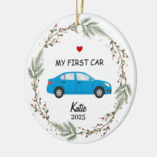 custom First Car Photo Ornament, My New Car  Keramisch Ornament (Links)