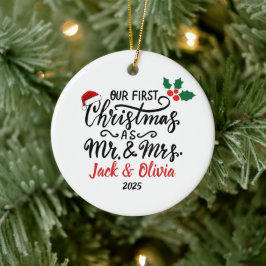 Custom First Christmas als Mr & Mrs Ornament