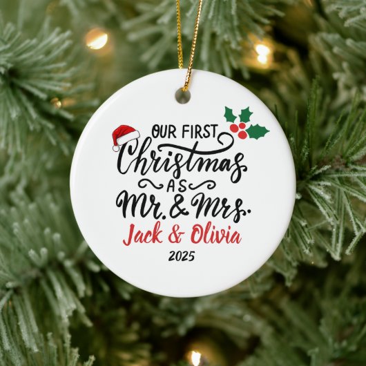 Custom First Christmas als Mr & Mrs Ornament (Boom)