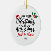 Custom First Christmas als Mr & Mrs Ornament (Rechts)