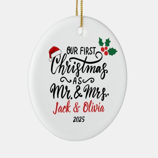 Custom First Christmas als Mr & Mrs Ornament (Rechts)