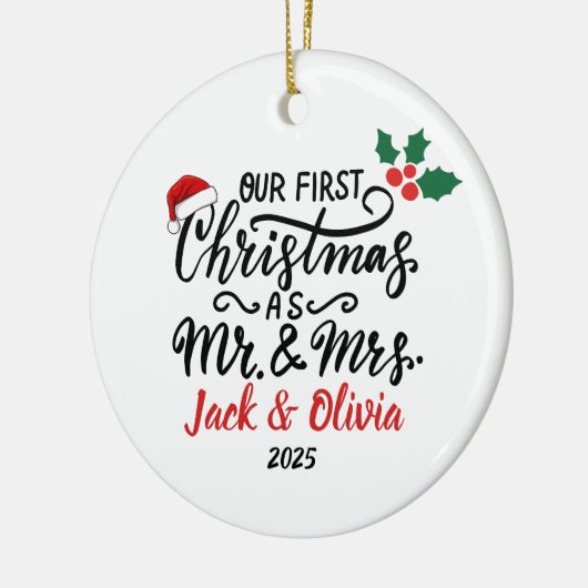 Custom First Christmas als Mr & Mrs Ornament (Links)