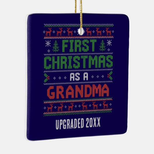 Custom FIRST CHRISTMAS AS GRANDMA Keramisch Ornament (Rechts)