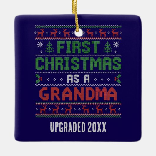Custom FIRST CHRISTMAS AS GRANDMA Keramisch Ornament (Voorkant)