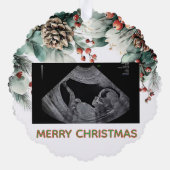 Custom First Christmas Expecting Photo Ornament (Achterkant)
