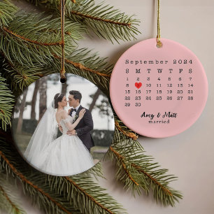 Custom First Christmas Getrouwd Ornament van Foto