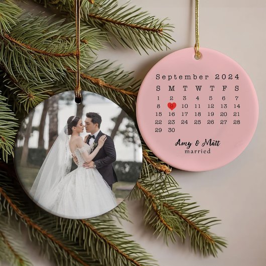 Custom First Christmas Getrouwd Ornament van Foto