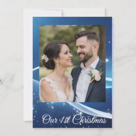 Custom First Christmas Photo Card for Couples Feestdagenkaart
