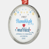 Custom FIRST GETROUWD HANUKKAH Metalen Ornament (Links)