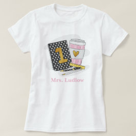 Custom First Grade Teacher Zwart Notitieboek Schoo T-shirt