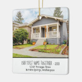 Custom First Home Together Photo w/Year, Address Keramisch Ornament (Links)