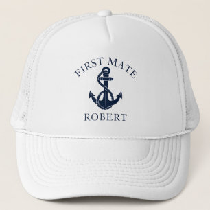 Custom First Mate Nautische Boot Anker Custom Trucker Pet