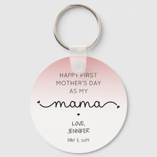 Custom First Moederdag New Mama Keepomwille Gifts Sleutelhanger (Voorkant)