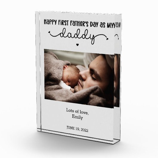 Custom First Vaderdag Cute Minimalist Fotoblokken (Rechts)