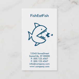 Custom Fish Eat Fish Business Visitekaartje