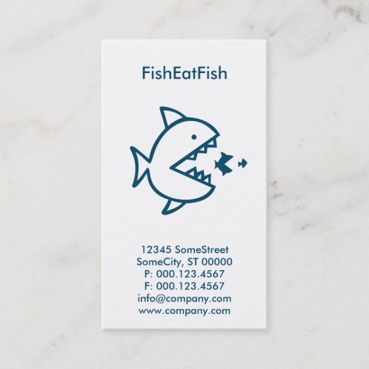 Custom Fish Eat Fish Business Visitekaartje (Voorkant)