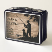Custom Fisherman and Dog Fishing Box Gift for Dad (Achterkant)